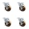 Service Caster 4'' High Temp Phenolic Wheel Swivel Top Plate Caster Set with Brake, 4PK SCC-20S415-PHRHT-TP2-TLB-4 - alternate 1